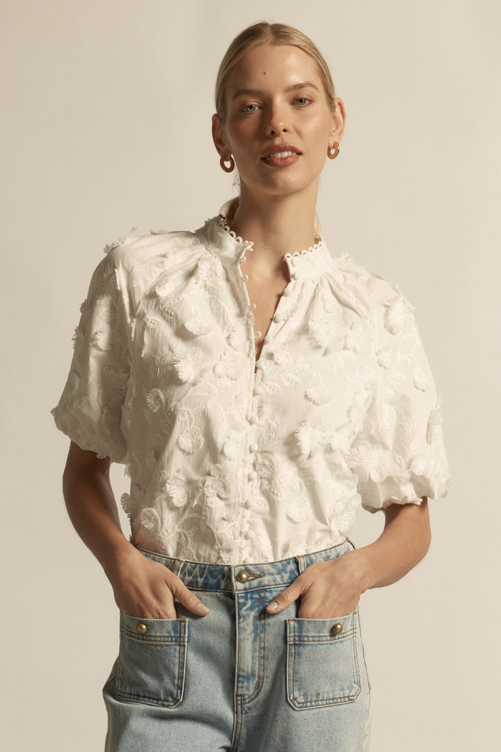 Zoe Kratzmann | Solstice Top | Porcelain Broderie