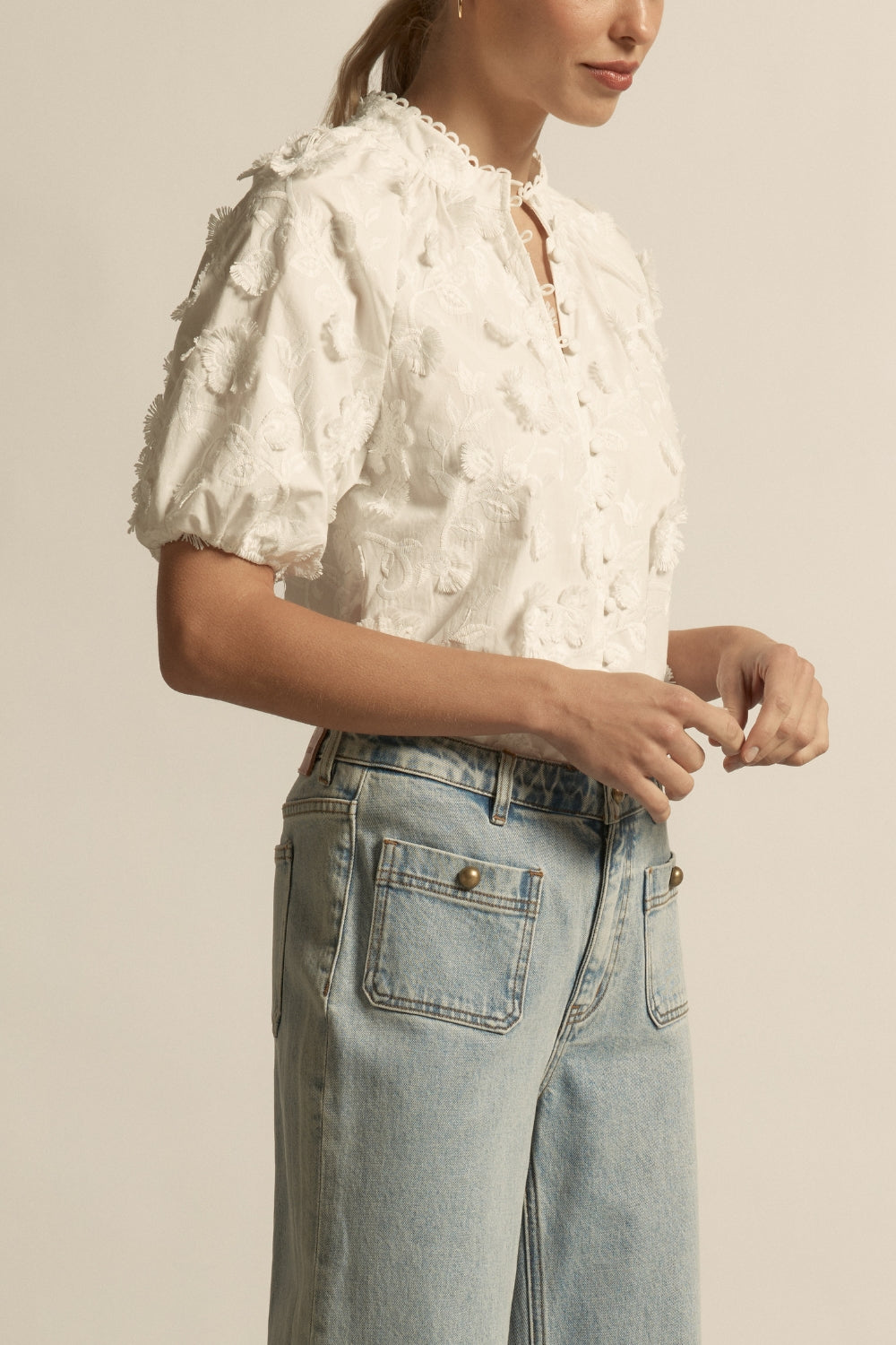 Zoe Kratzmann | Solstice Top | Porcelain Broderie