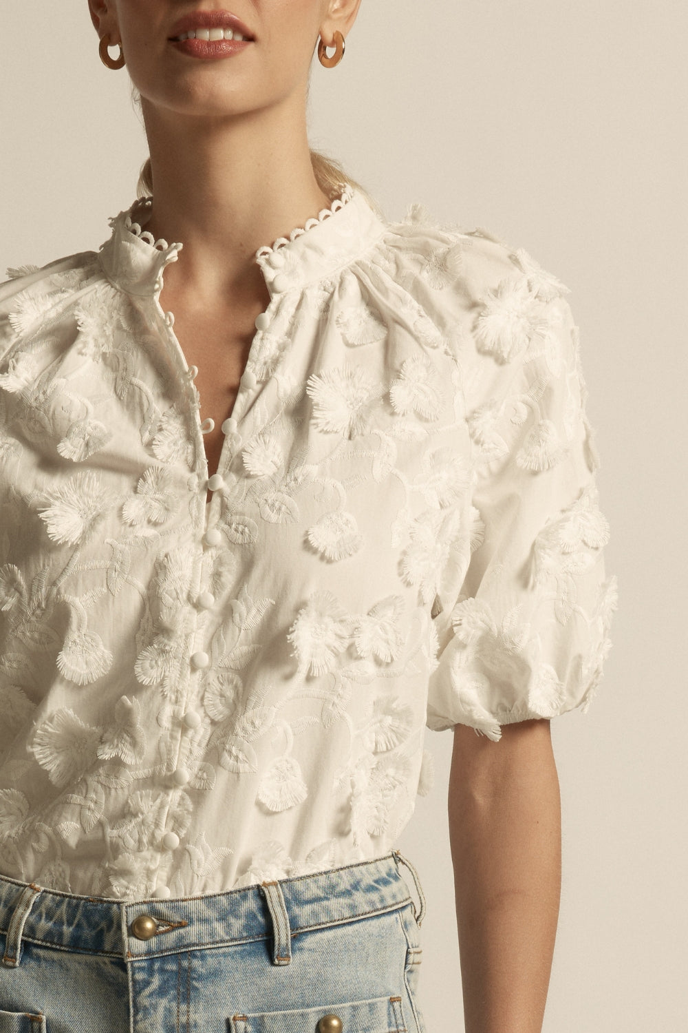 Zoe Kratzmann | Solstice Top | Porcelain Broderie