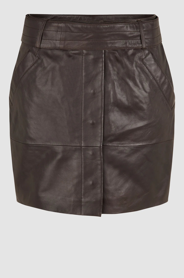 SECOND FEMALE | LETHO LEATHER SKIRT - DELICIOSO (CHOC)