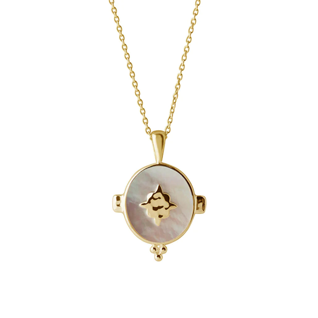 MURKANI | OVAL NECKLACE WITH MOTHER OF PEARL - 18K GOLD