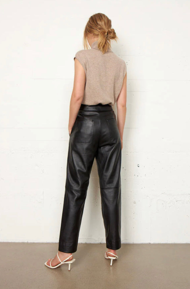 Second Female | Indai Leather Trousers - Black - Dutch Hideout